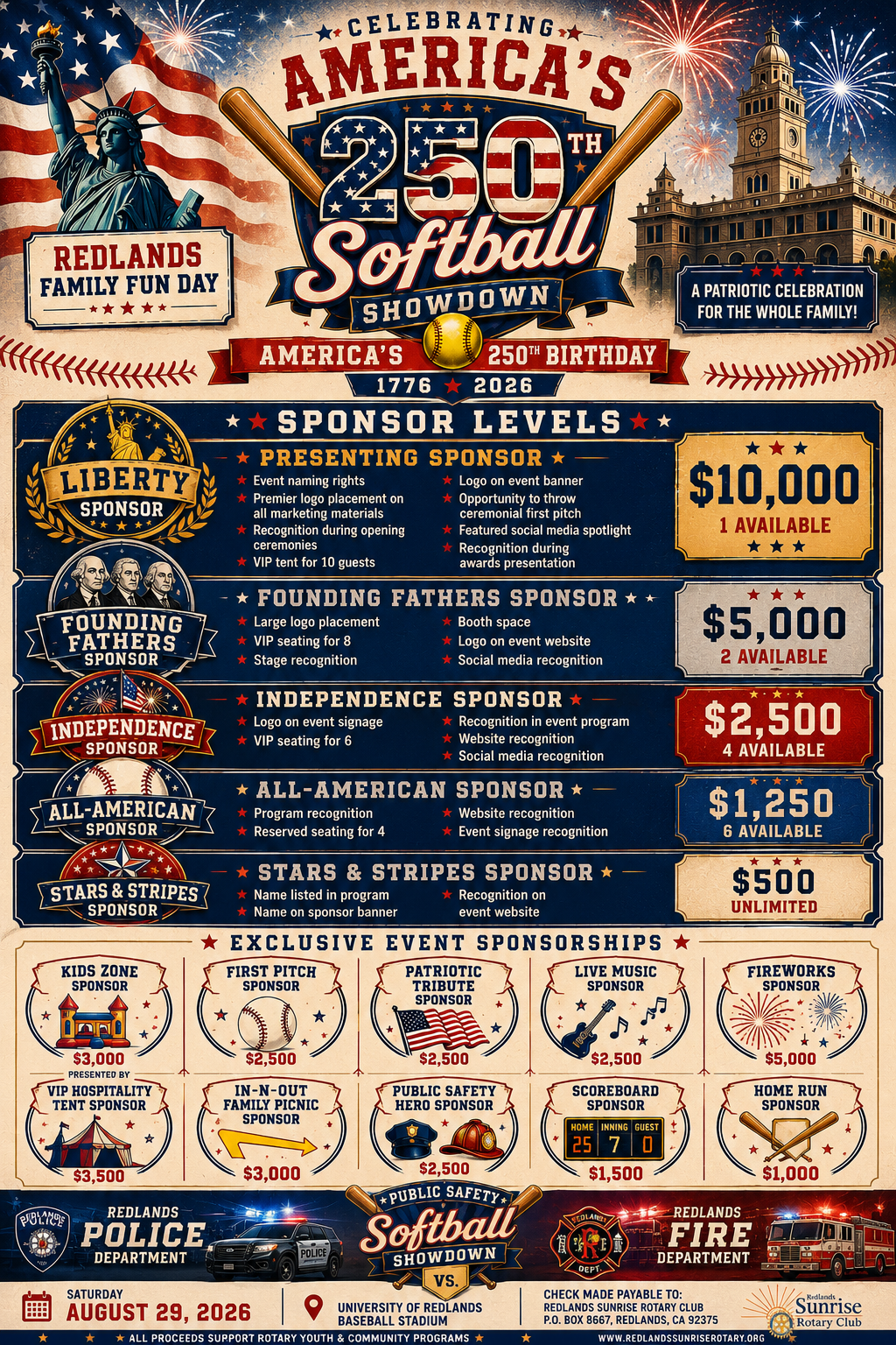 Redlands Family Fun Day — 250th Softball Showdown